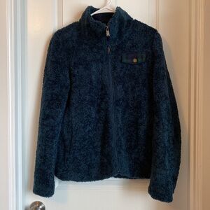 Authentic Pendelton Fuzzy Fleece Sherpa Jacket Blue Green